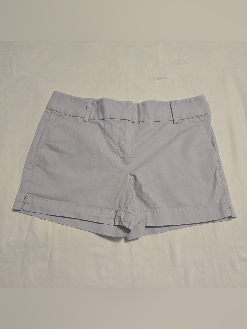 LOFT The Riviera Short Chino Shorts Women's 6 Light Gray Cotton Stretch 3.5"